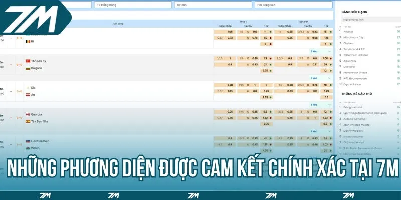 Những phương diện được cam kết chính xác tại 7M